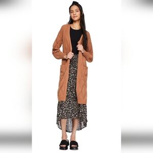 Wild Skye Camel Knitted Long Cardigan